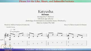 Katyusha  arr for Acoustic Guitar with Tab [upl. by Addi789]