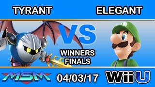 MSM 92  Tyrant Meta Knight Vs BSD  Elegant Luigi Winners Finals  Smash Wii U [upl. by Krissy]