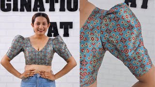 Puff Sleeve Cutting amp Stitching  Designer Blouse Sleeve Making  पफ आस्तीन काटना stitchingideas [upl. by Congdon329]