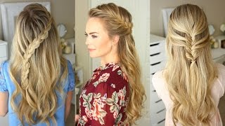 3 Fall Half Up Hairstyles  Missy Sue [upl. by Ley]