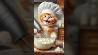 cute cat first timecookingforyou catlover [upl. by Anilocin400]