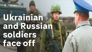 Ukrainian and Russian soldiers face off at Belbek  Channel 4 News [upl. by Nwahsear567]