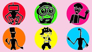 Best Of Siren Head Joget  Siren Head Light Head Toilet Head Tv Head Minions Blippi Boboiboy [upl. by Annayi]