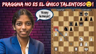 PRAGGNANANDHAA NO ES EL ÚNICO TALENTOSO DE LA FAMILIA😱💥  Vaishali vs Vokhidov  Qatar Masters [upl. by Peursem]