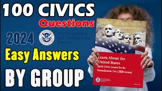 100 Civics Questions for The US Citizenship Interview II N400 Naturalization Interview By Group [upl. by Ladnek]