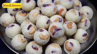 ரவா லட்டு எவ்வளவு நேரம் ஆனாலும் Softஅ இருக்க இப்டி செய்ங்க  Rava Laddu  Diwali Sweet  Rava Ladoo [upl. by Oretos]