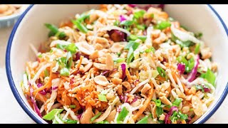 Crunchy Asian Coleslaw with Easy Ginger Sesame Dressing [upl. by Nyleuqcaj]