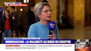 Sandrine Rousseau sur le vote à lAssemblée sur le Projet de Loi Immigration sorti de la CMP [upl. by Olimac]