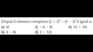 Uepa O número complexo 1  i9  1  i4 é igual a [upl. by Johm80]