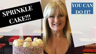 How to make a Sprinkle Cake l Beginner Cake Decorating Tutorial [upl. by Karlik]