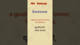 My Vocab Meaning of Bonhomie [upl. by Zena]