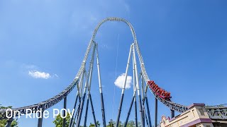 Stealth at Thorpe Park  POV  Front Row  4K  2023 [upl. by Travax]