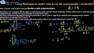 Zadania z fizyki  fpz104  Ramka w polu magnetycznym  SEM indukcji [upl. by Ernesta]