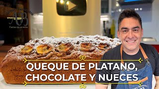 QUEQUE DE PLATANO CHOCOLATE Y NUECES El queque más hermoso que verás salir de tu horno [upl. by Sinnel193]