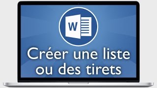 Tutoriel Word 2013  Créer une liste ou des tirets [upl. by Milks]