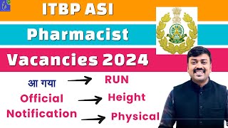 ITBP Pharmacist Vacancy 2024  Pharmacist Govt Jobs  ASI Pharmacists at ITBP Full Notification Out [upl. by Dranek352]