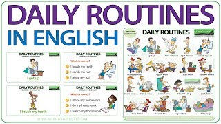 Daily Routines in English  Vocabulary [upl. by Ahseem]