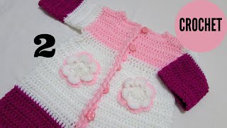 Como tejer abrigo en crochet con flores Sin costuras 2ª parte [upl. by Hite472]