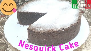 Nesquik Cake chocolate cake  easy and quick tea time cake recipe by desi italian  cake [upl. by Avaria429]