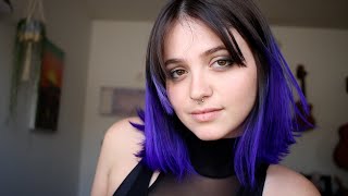 dying my hair purple with gentian violet and answering questions😈🪞🍏 [upl. by Codding]