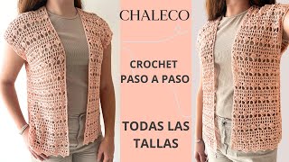 Cómo tejer Chaleco a crochet o ganchillo en todas las tallas [upl. by Luanni]