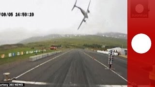 Scary Plane crashes into racetrack in Iceland and explodes [upl. by Enaz]