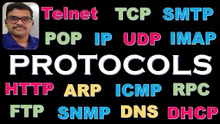 PROTOCOLS IN NETWORKING  TYPES OF PROTOCOLS  ARP  HTTP  TCPIP  UDP  SMTP  SNMP  POP [upl. by Wenoa]