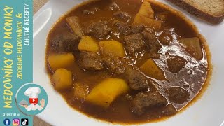 Hovädzí GULÁŠ  recept na chutný hovädzí guláš so zemiakmi  beef stew goulash with potatoes [upl. by Norvin555]