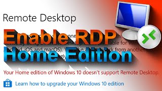 How to Enable Remote Desktop on Windows 10 Home Edition  RDP Wrapper Library [upl. by Chang]