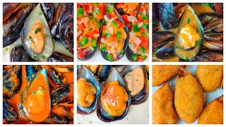 Las 6 MEJORES recetas de MEJILLONES ▶ al vapor tigres a la marinera con tomate a la vinagreta✅ [upl. by Jilli942]