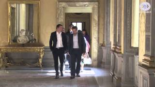 Il Presidente del Consiglio Renzi riceve il Primo ministro del Granducato di Lussemburgo [upl. by Nosremaj]