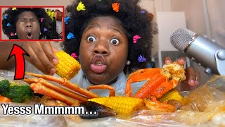 ASMR SEAFOOD BOIL MUKBANG SNOW CRABSHRIMPCORNPOTATOESSAUSAGE [upl. by Novit]