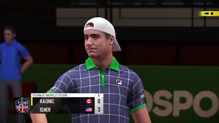 JOHN ISNER VS MILOS RAONIC  TENNIS WORLD TOUR XBOX ONE LEGEND GAMEPLAY [upl. by Darren]