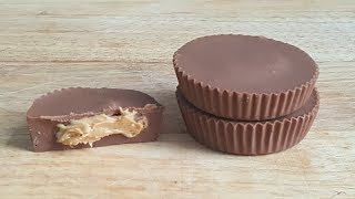 Erdnussbutter Pralinen selber machen  Peanut Butter Cups Rezept [upl. by Joell306]