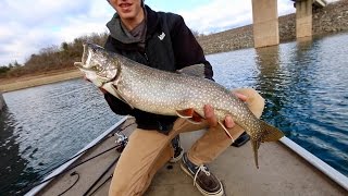 LAKE TROUT in New Jersey Fishing Bladebaits in ULTRA Clear Water [upl. by Glenn]