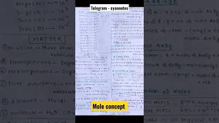 Mole concept short notes  some basic concepts of chemistry notes [upl. by Shewmaker]