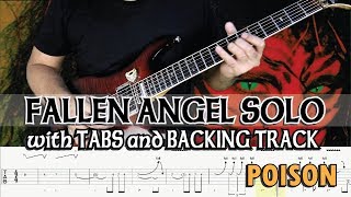 POISON  FALLEN ANGEL GUITAR SOLO with TABS and BACKING TRACK  ALVIN DE LEON 2019 [upl. by Huntlee]