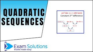 Quadratic sequences  GCSE Maths Level 79  ExamSolutions [upl. by Shulamith]