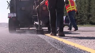 Repairing a deteriorating asphalt shoulder with GAP Mastic [upl. by Onitsoga]