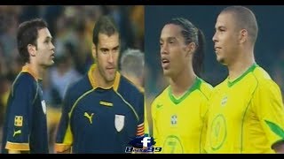 When Brazil Ronaldo amp Ronadinho met Catalonia Guardiola amp Iniesta [upl. by Gianna892]