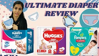 Baby Diaper Review  Huggies Pampers amp Supples  Best Baby Diaper In India [upl. by Gee]