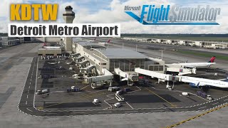 KDTW Detroit Metro Airport  Stunning 4K  America Series in MSFS 2020 [upl. by Acimaj]