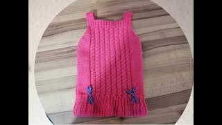 tuto tricot layette  tricoter une robe torsades bébé [upl. by Drofyar509]