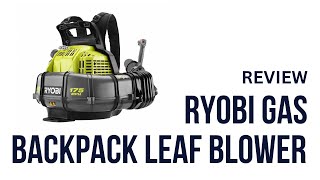 Ryobi Gas Backpack Leaf Blower Unboxing and Review  175 MPH 760 CFM 38cc  Ryobi Leaf Blower [upl. by Hazeghi]