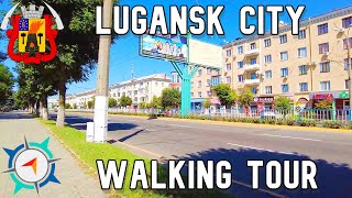 Lugansk Donbass  Virtual Walking Tour around the City  Sovetskaya street [upl. by Perkoff]