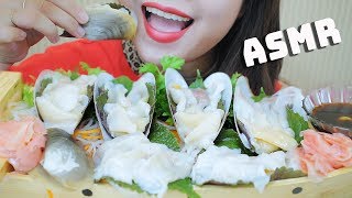 ASMR RAW BABY GEODUCKS GEODUCK SASHIMI BOAT CRUNCHY EATING SOUNDS  LINHASMR [upl. by Eben313]