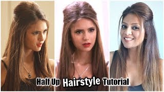 Half Up Half Down Hairstyle Tutorial Inspired by Nina Dobrev│Easy Front Puff for Medium to Long Hair [upl. by Magdaia]