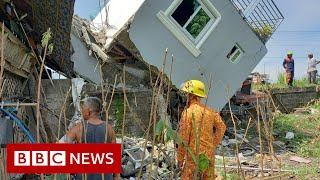 Powerful earthquake hits northern Philippines  BBC News [upl. by Ennaecarg]