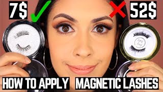 How to apply Magnetic Lashes  7 Magnetic Lashes vs 52 Magnetic Lashes Comparison [upl. by Nosrettap]