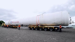 Philippines Ravago Multiaxle CryotankVIE Transport Cranes Rental Hire [upl. by Dayle]